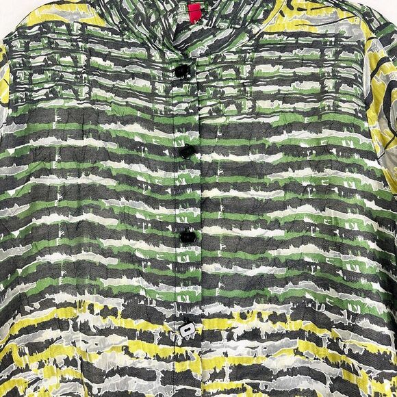 IC By Connie K Crinkle Textured Semi Sheer Tunic Top Size XL Lagenlook Artsy - Picture 3 of 8